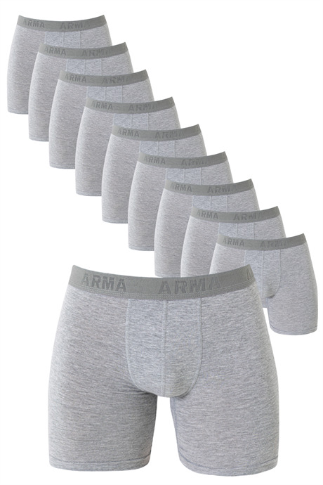 Gri Erkek Boxer 10'lu Paket Pamuklu Esnek Kumaş