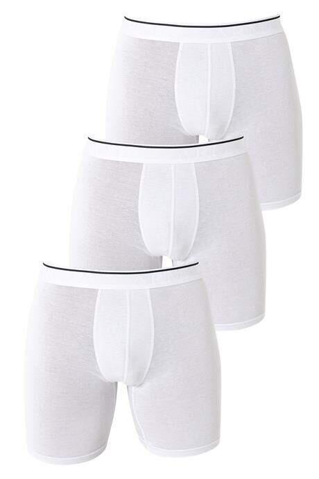 3'lü Paket Erkek Beyaz Uzun Paçalı Likralı Boxer