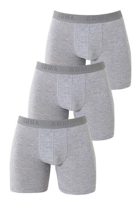 3'lü Paket Erkek Gri Uzun Paçalı Likralı Boxer