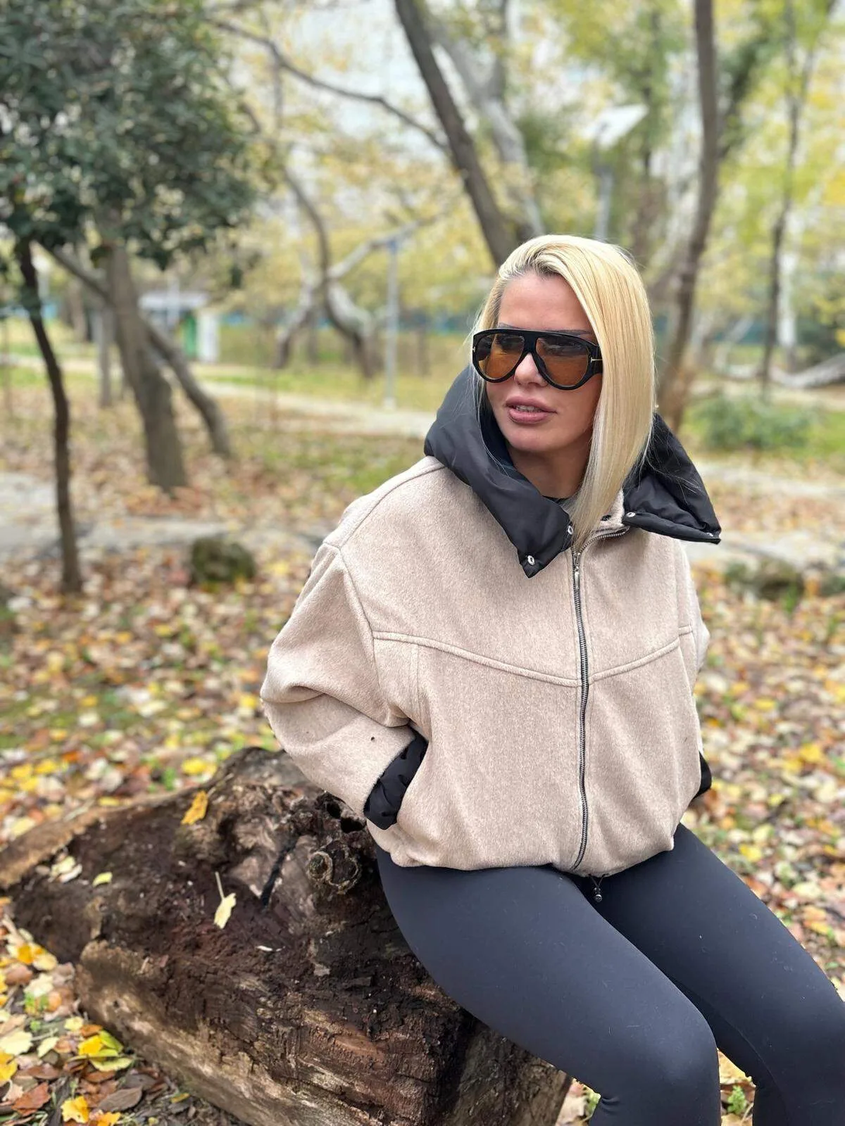 Kadın Cepli Kaşe Yaka ve Kol Kenarı Detaylı Mont 748