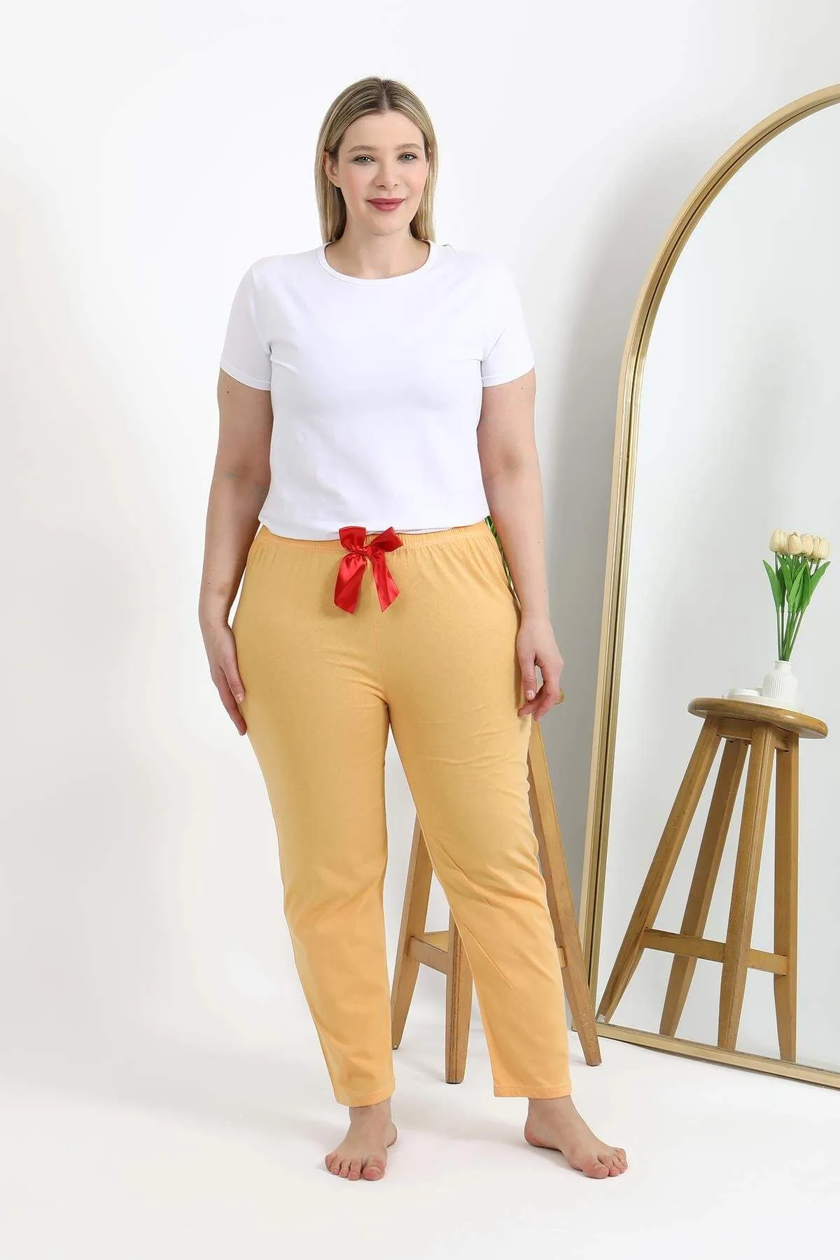 Angelino Kadın Pamuklu Büyük Beden Alt Pijama 27559 – Sarı