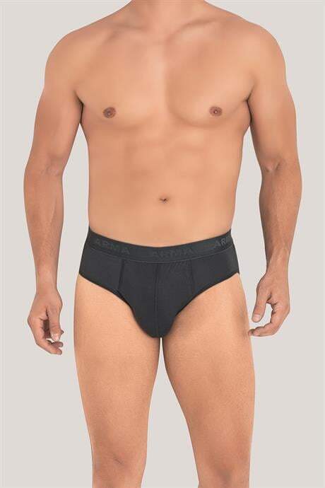Erkek Bambu Slip Külot Düz Füme 3'lü Paket