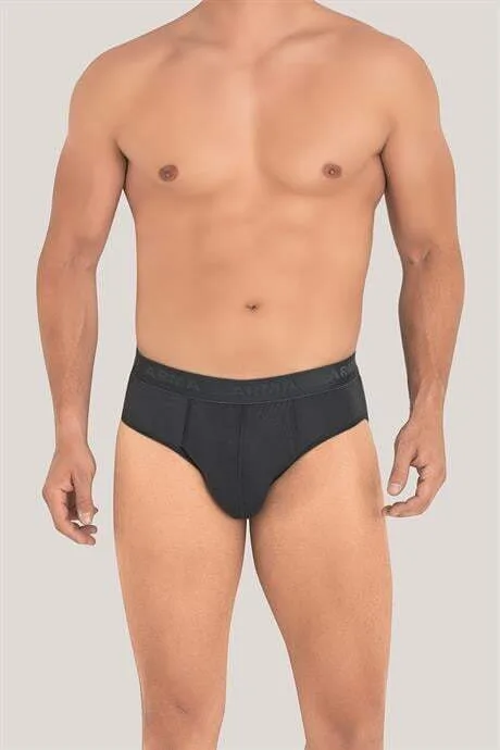 Erkek Bambu Slip Külot Düz Füme 3'lü Paket