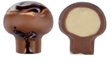 TAHİN VE BEYAZ ÇİKOLATA DOLGULU SÜT ÇİKOLATALI MANTAR ŞEKLİNDE PRALİNLER 2,4 kg