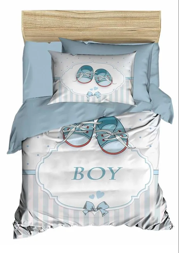 Dijital Baskılı 3D Bebek Nevresim Takımı Boy Su Yeşili