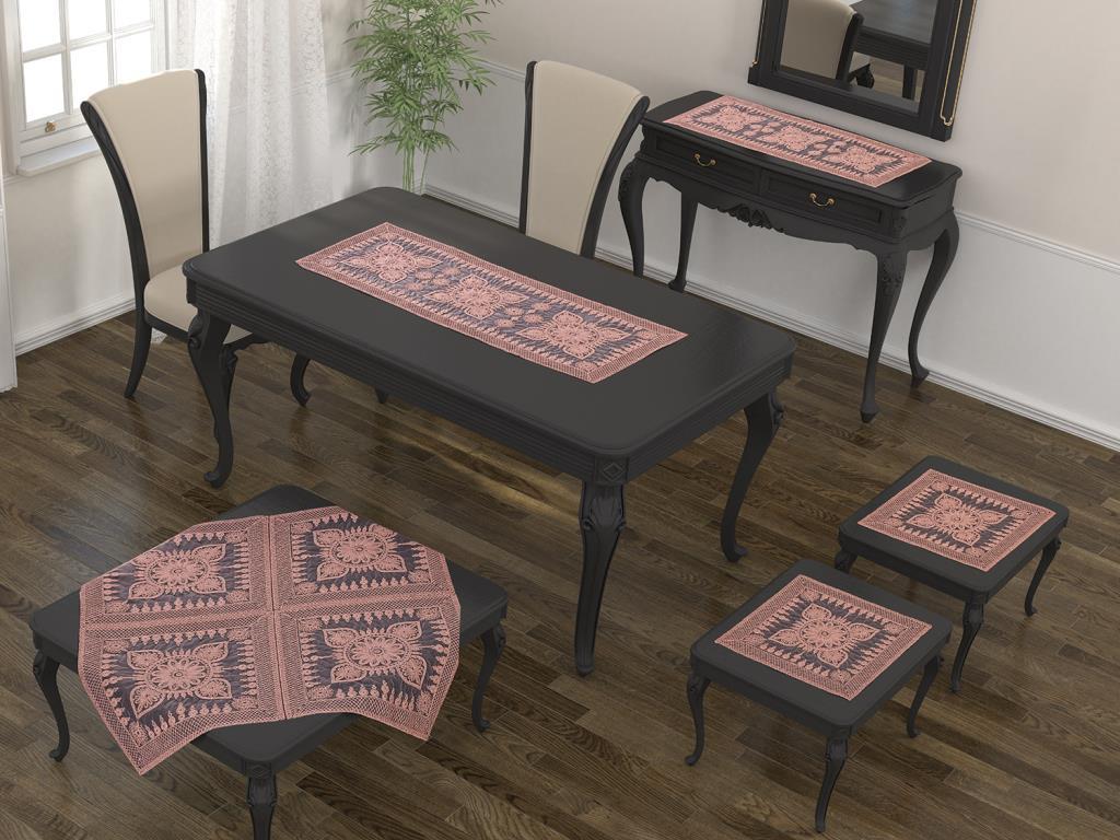 Salvia Kordone İşlemeli 5 Parça Salon Takımı