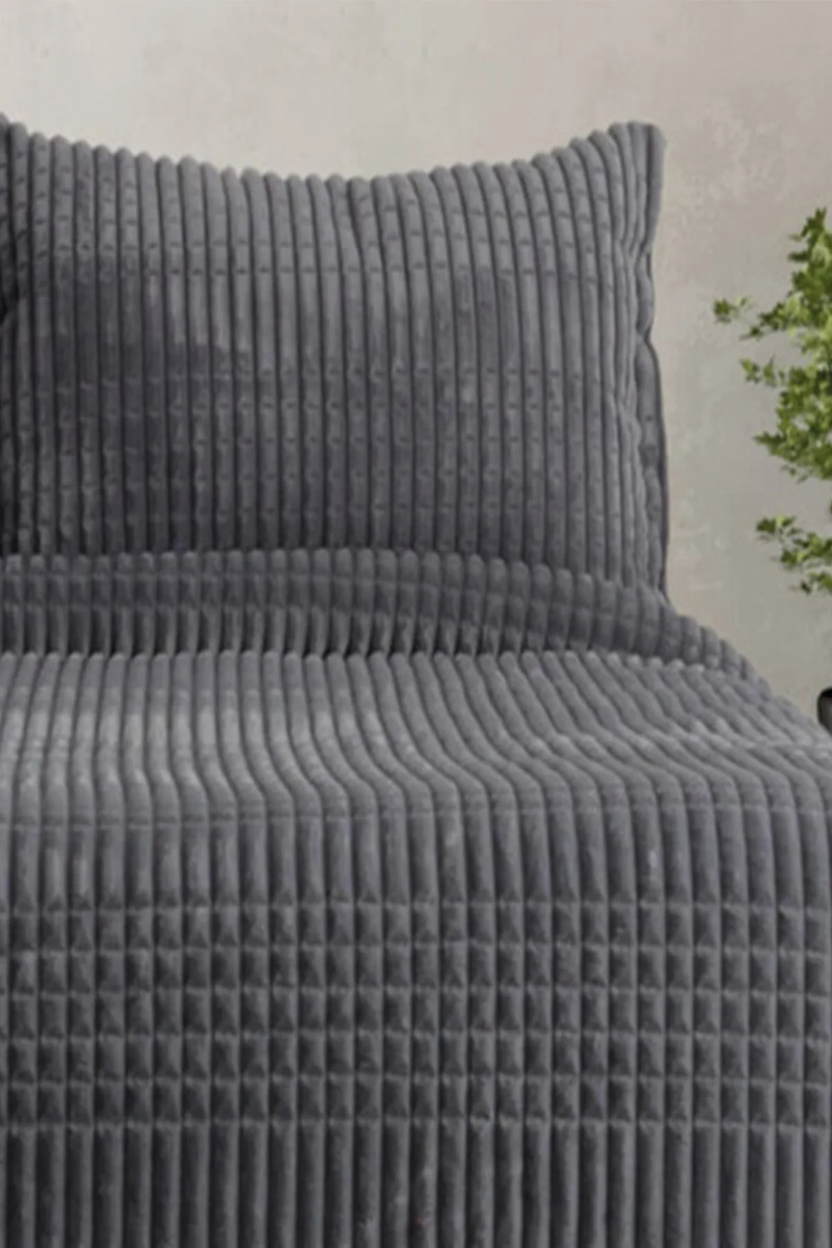 Merinos Modern Line Çift Kişilik Battaniye Seti – Antrasit