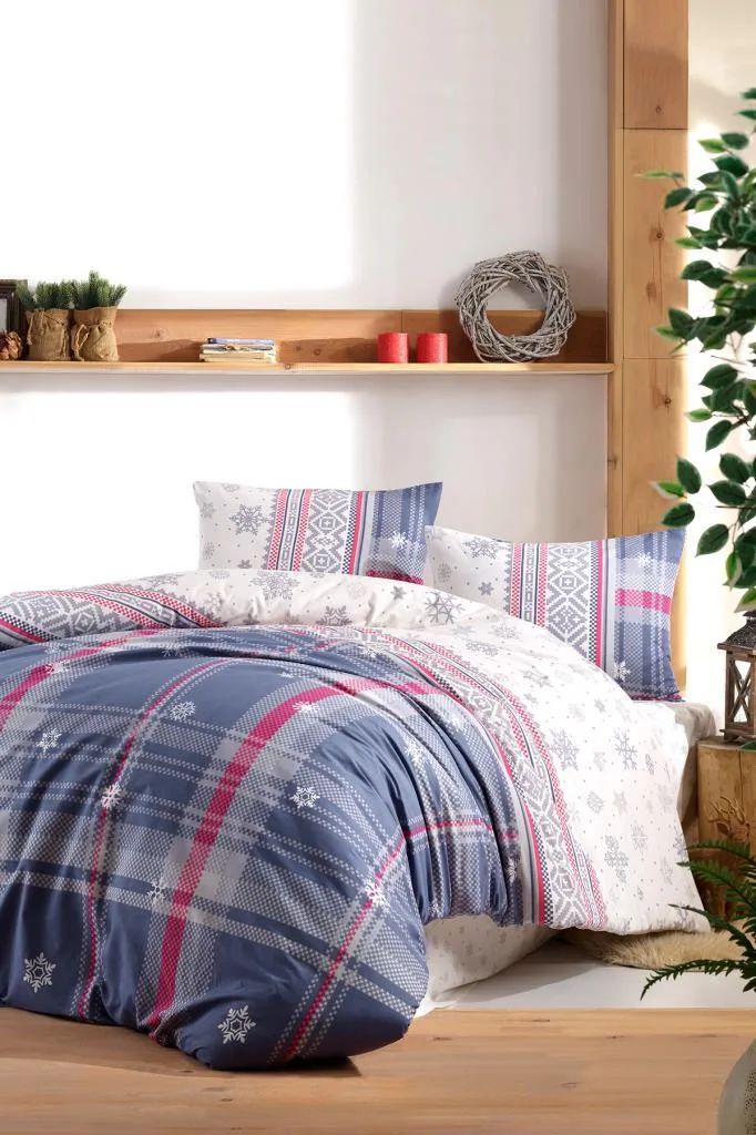Taç Kristal Joly Light Collection Çift Kişilik Nevresim Takımı Mavi