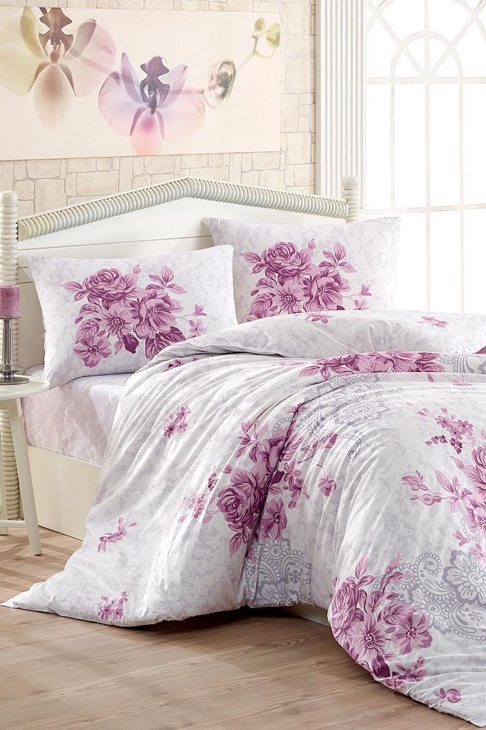 Taç Kristal Henna Light Collection Çift Kişilik Nevresim Takımı Mürdüm