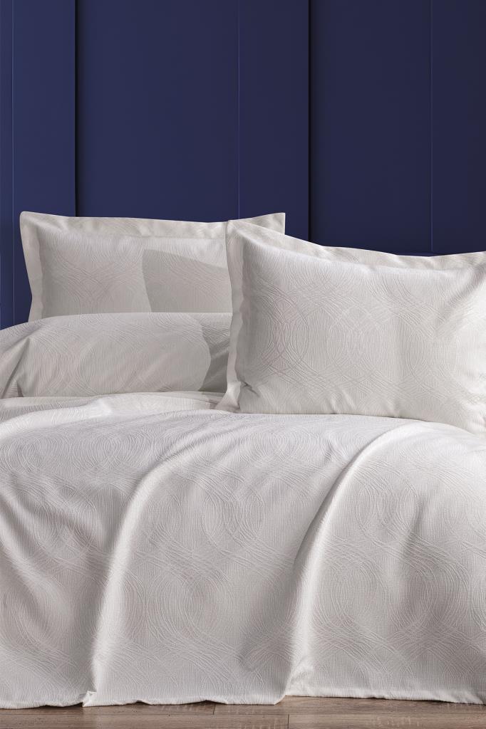 Aren 3 Parça Çift Kişilik Pike Takımı 240x260 Krem