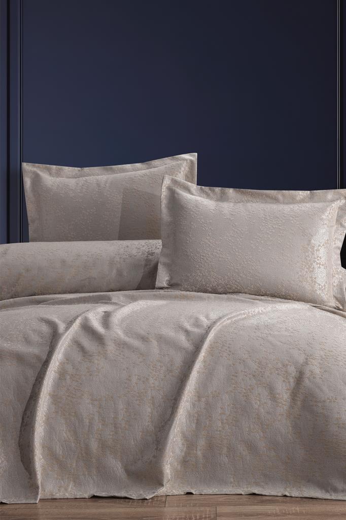Burçak 2 Parça Tek Kişilik Pike Takımı 180x240 Cappucino