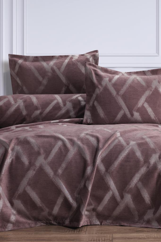 Nisan 3 Parça Çift Kişilik Pike Takımı 240x260 Pudra