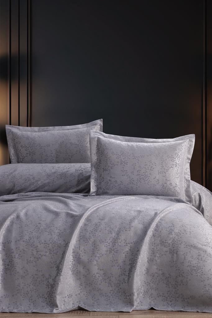 Burçak 3 Parça Çift Kişilik Pike Takımı 240x260 Gri