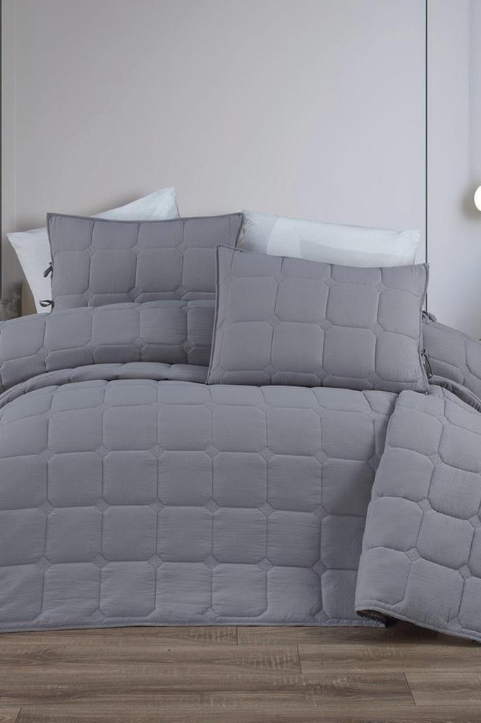 Cratos Comfort Çift Kişilik Yatak Örtüsü Gri