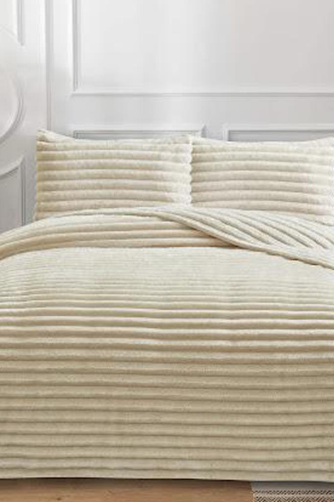 Eterna Peluş Tek Kişilik 180x240 Cm Yatak Örtüsü Bej