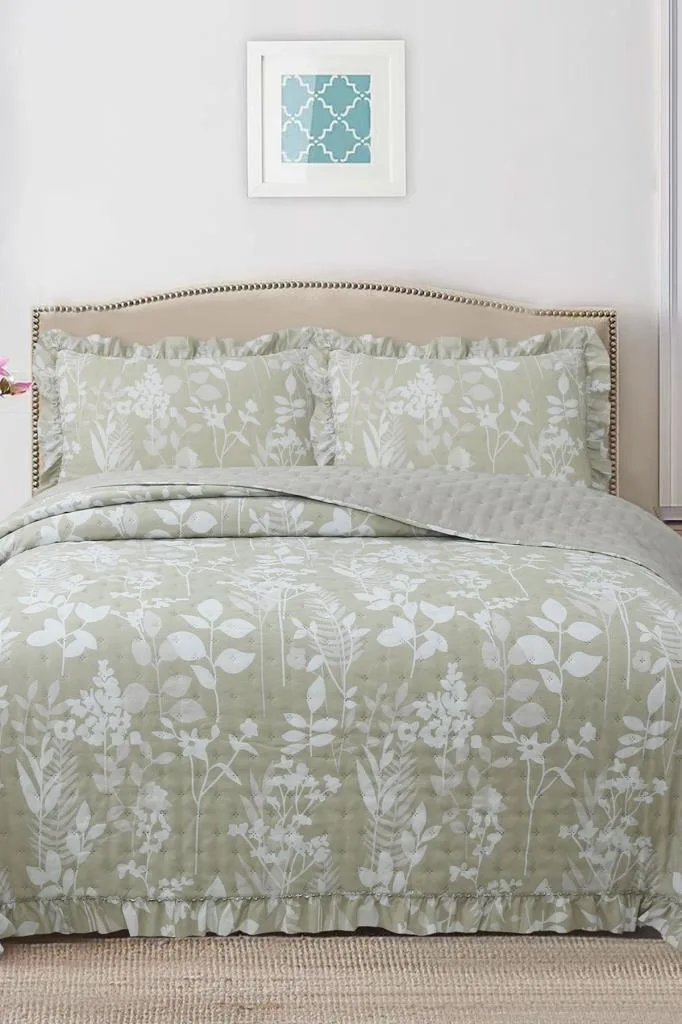 Breeze Sade Çiçekler Çift Kişilik Yatak Örtüsü 240x260