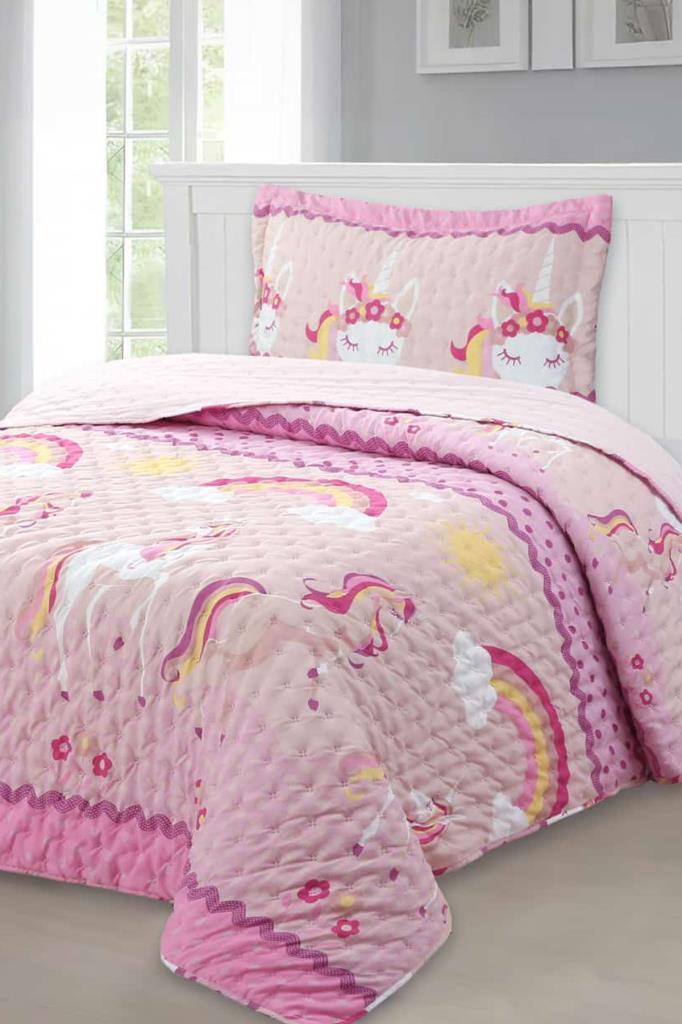 Unicorn Genç Ve Çocuk Tek Kişilik Yatak Örtüsü 180x240
