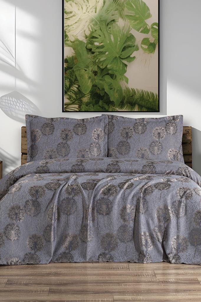 Ares 3 Parça Çift Kişilik Pike Takımı 230x250 Gri