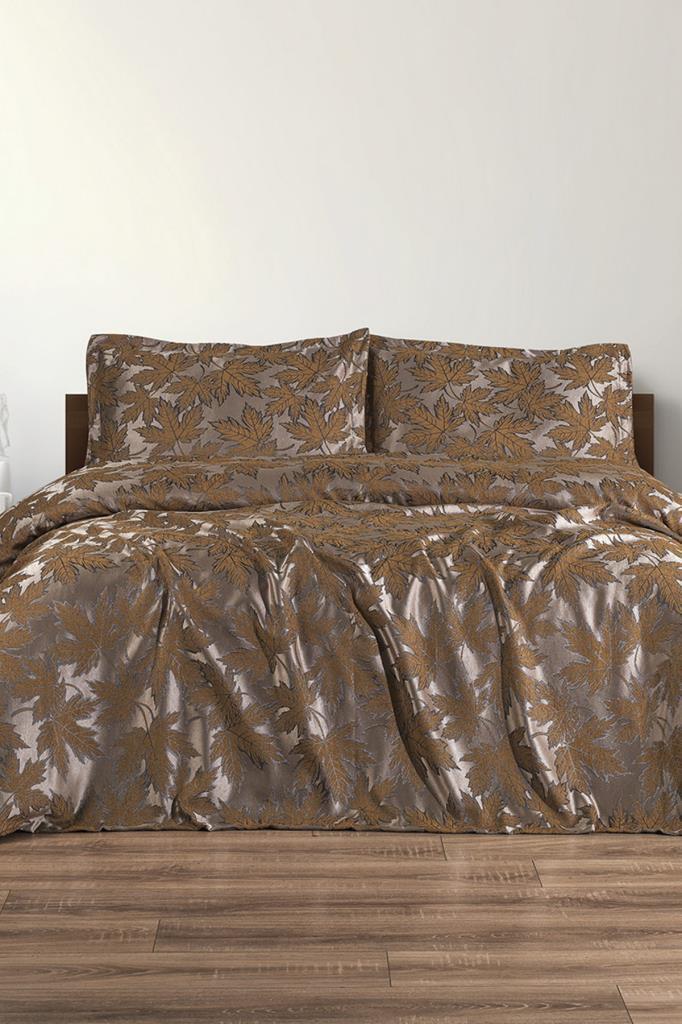 3 Parça Çift Kişilik Pike Takımı 230x250 Kahve