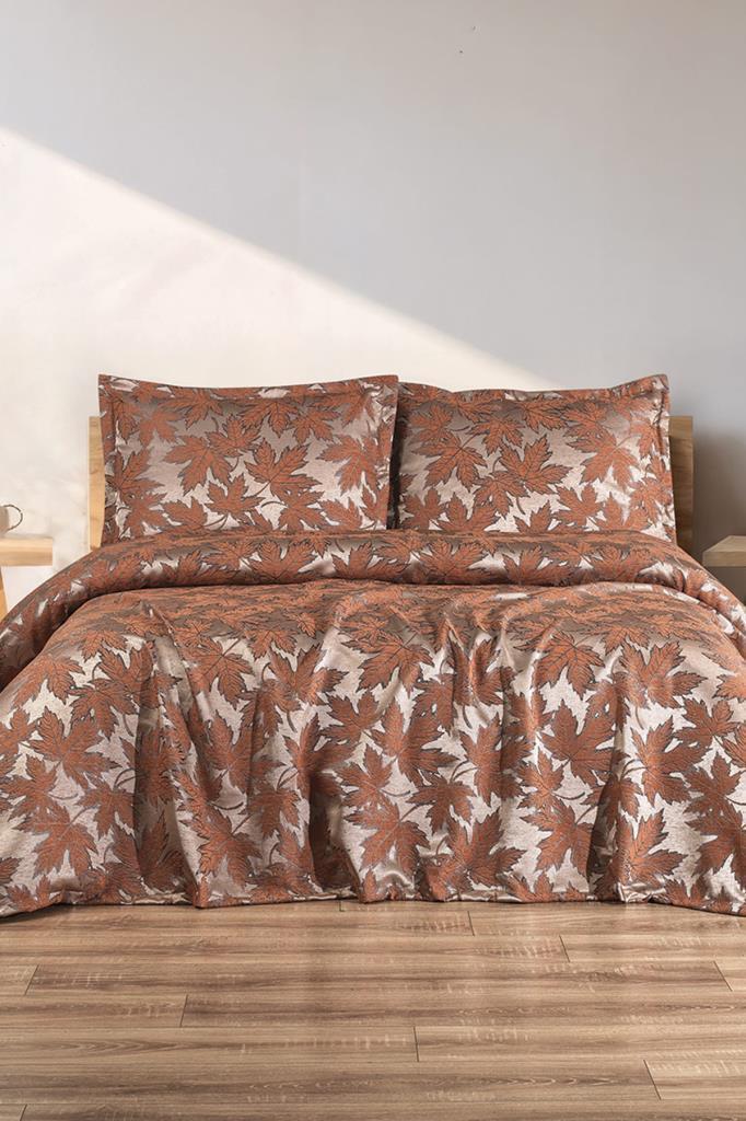 3 Parça Çift Kişilik Pike Takımı 230x250 Turuncu