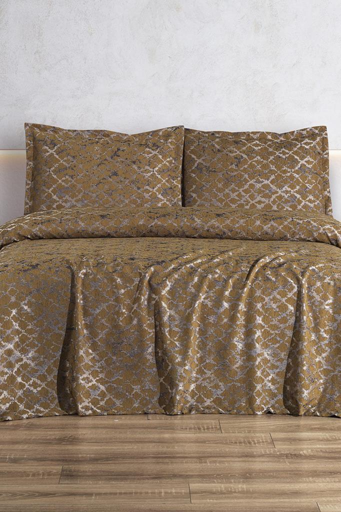 Ceres 3 Parça Çift Kişilik Pike Takımı 230x250 Kahve