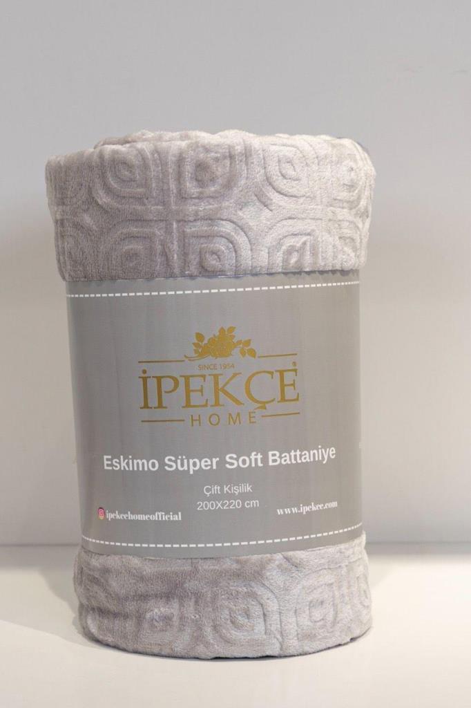 Eskimo Süper Soft Çift Kişilik 200x220 cm Battaniye Gri