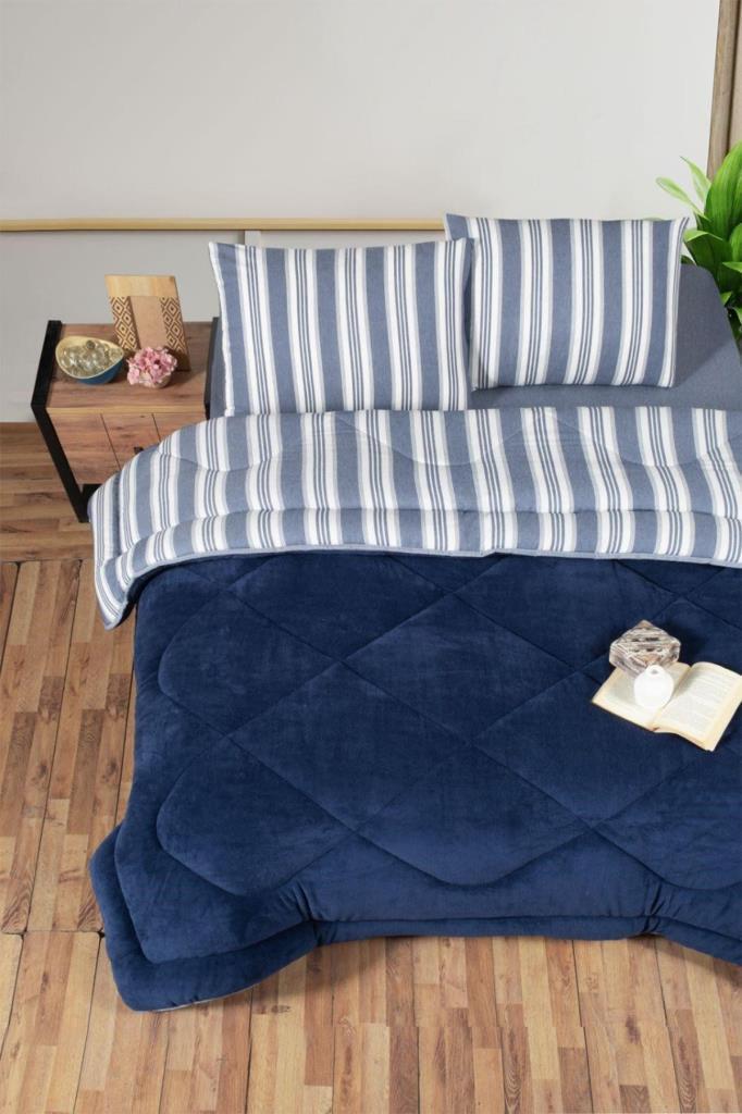 Kristal Soft Relax Uyku Seti Çift Kişilik Lacivert