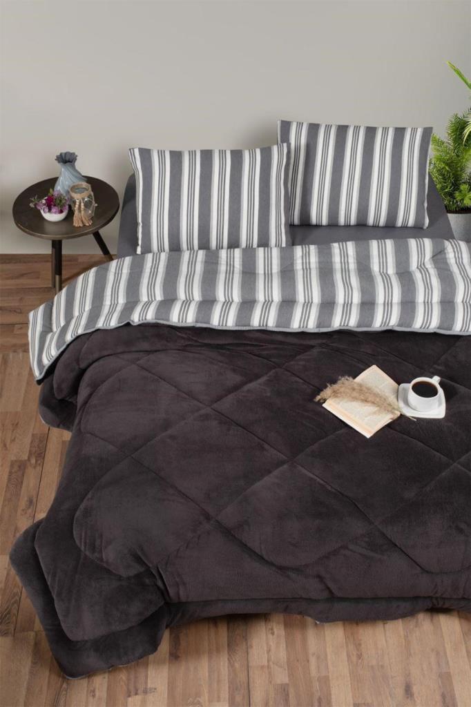 Kristal Soft Relax Uyku Seti Çift Kişilik Antrasit