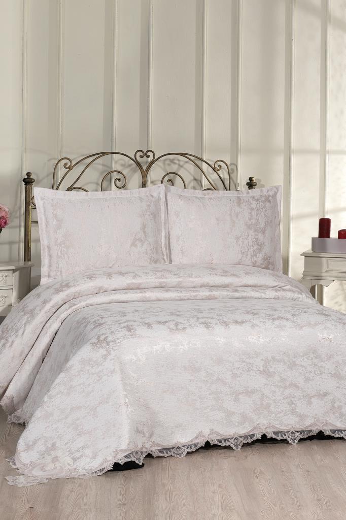 Fransız Dantelli Edge Çift Kişilik Yatak Örtüsü 230x250 cm