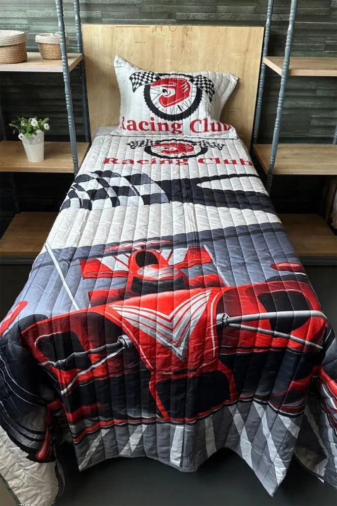 Racing Club Tek Kişilik Kapitoneli Yatak Örtüsü 180x240 cm