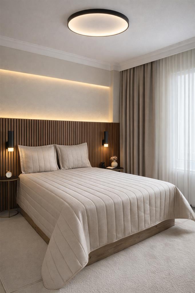 Velmira Jakarlı Kadife Elyaf Dolgulu Yatak Örtüsü 240x240 cm Bej