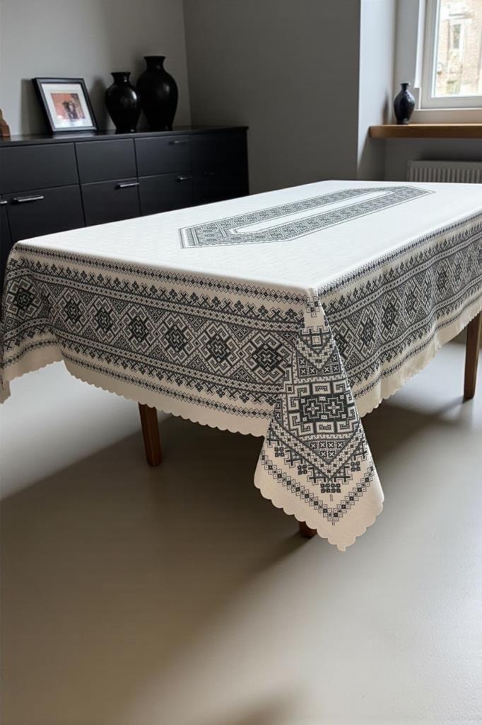 Kervan Dertsiz Masa Örtüsü 150x220 cm Gri
