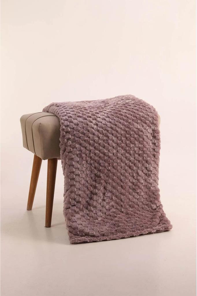 Mira Peluş Koltuk Örtüsü 180x220 Cm Mürdüm