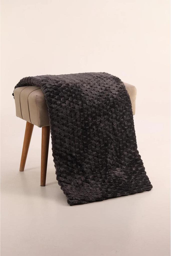 Mira Peluş Koltuk Örtüsü 180x220 Cm Antrasit