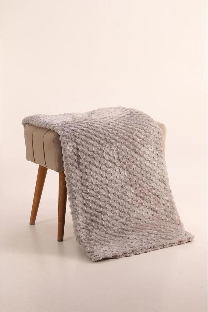 Mira Peluş Koltuk Örtüsü 180x220 Cm Açık Gri