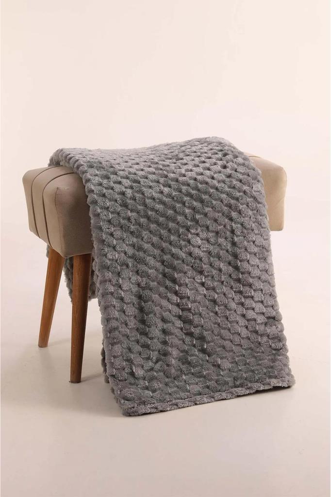 Mira Peluş Koltuk Örtüsü 180x220 Cm Gri