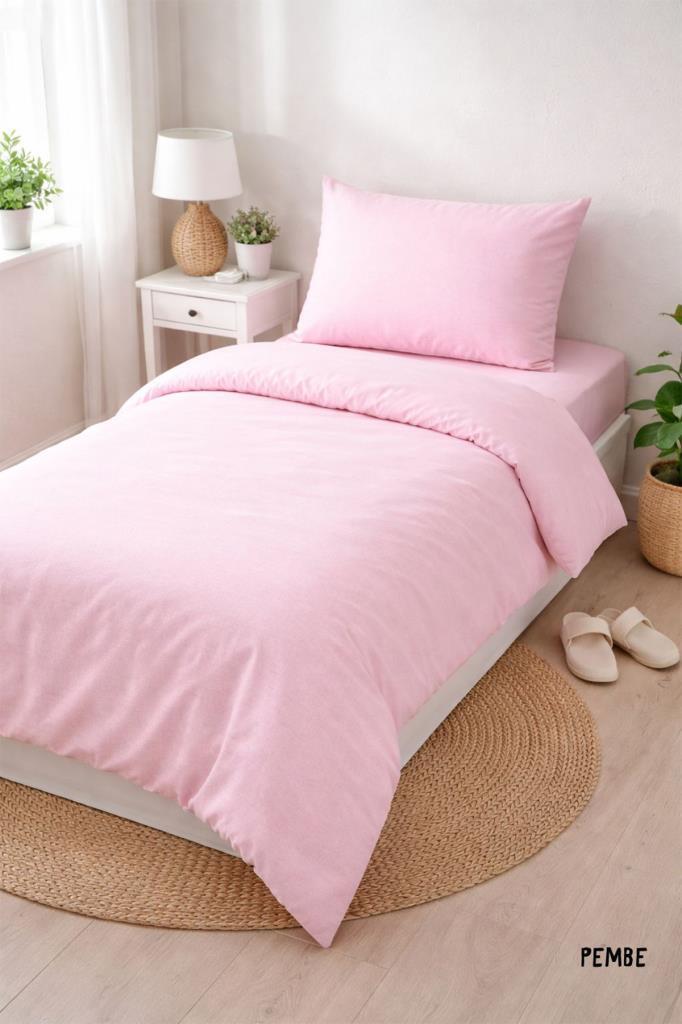 Colours Soft Tek Kişilik Nevresim Takımı Pembe