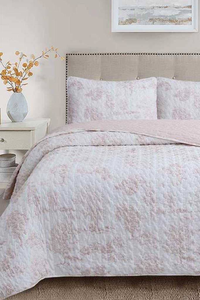 Uniqe Elyaf Dolgulu Çift Kişilik 240x260 Cm Yatak Örtüsü Pudra