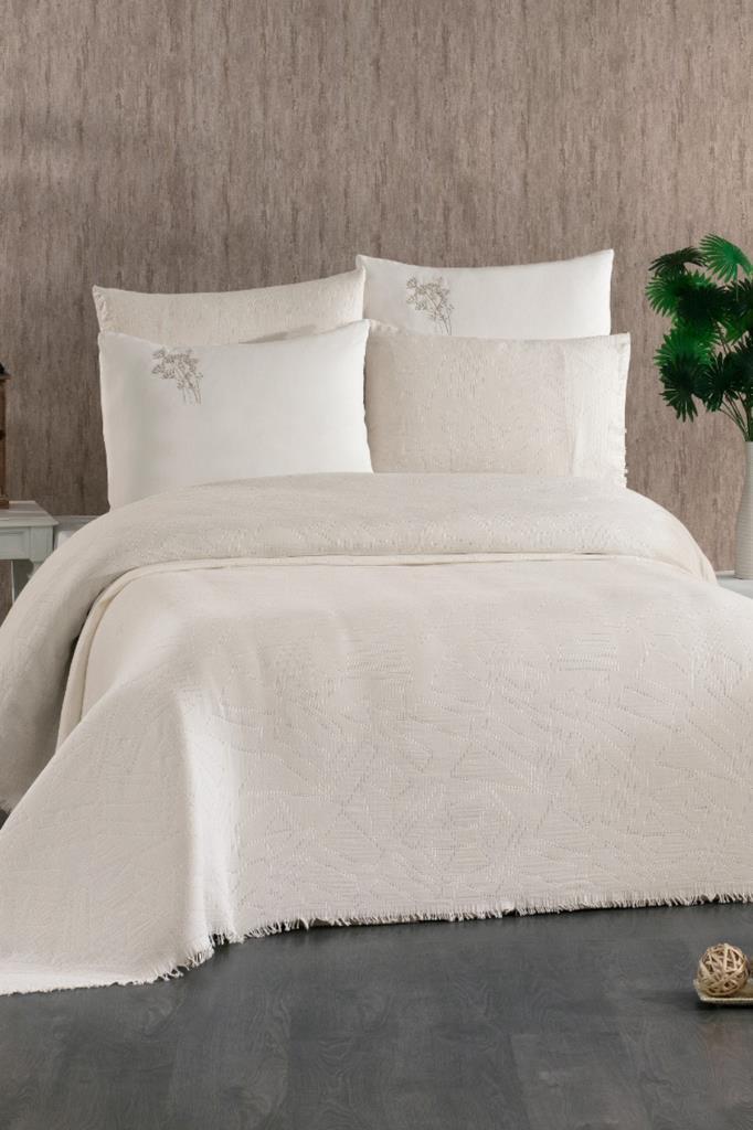 Relax 7 Parça %100 Pamuk Gelin Setı Ekru