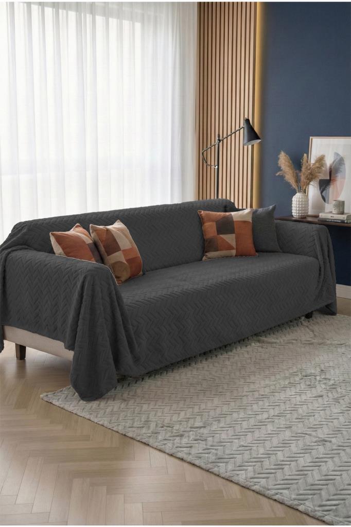 Wellsoft Süngerli Koltuk Örtüsü 170x210 Cm Koyu Gri