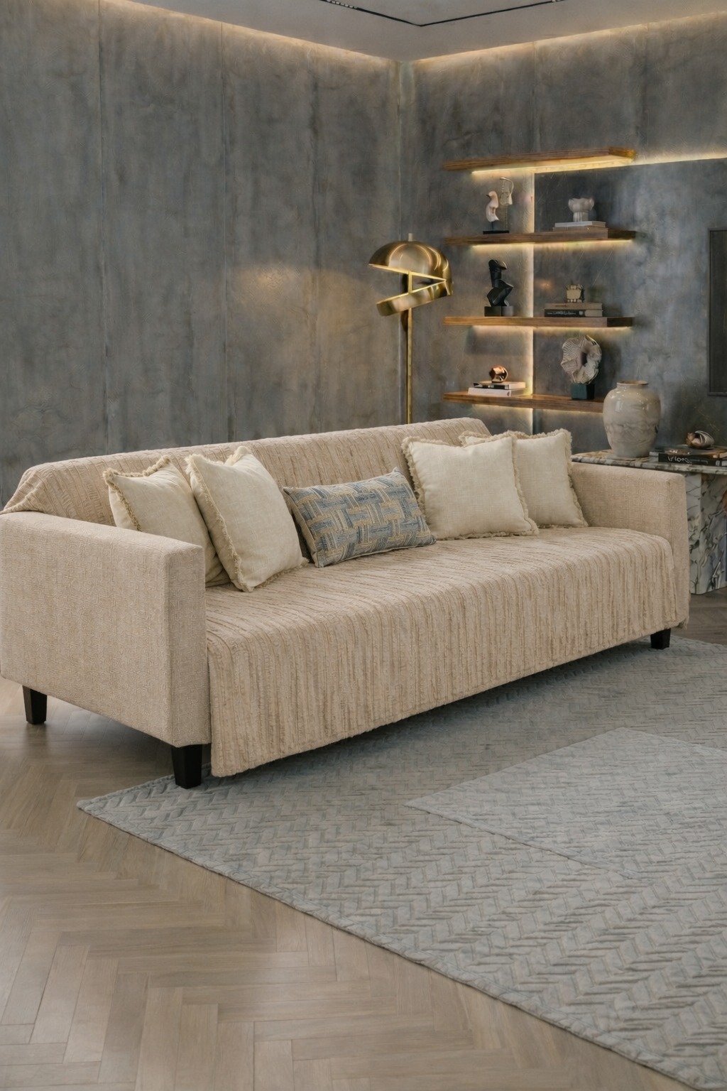 Lavinya Polar Koltuk Örtüsü 170x210 Cm Cappucino