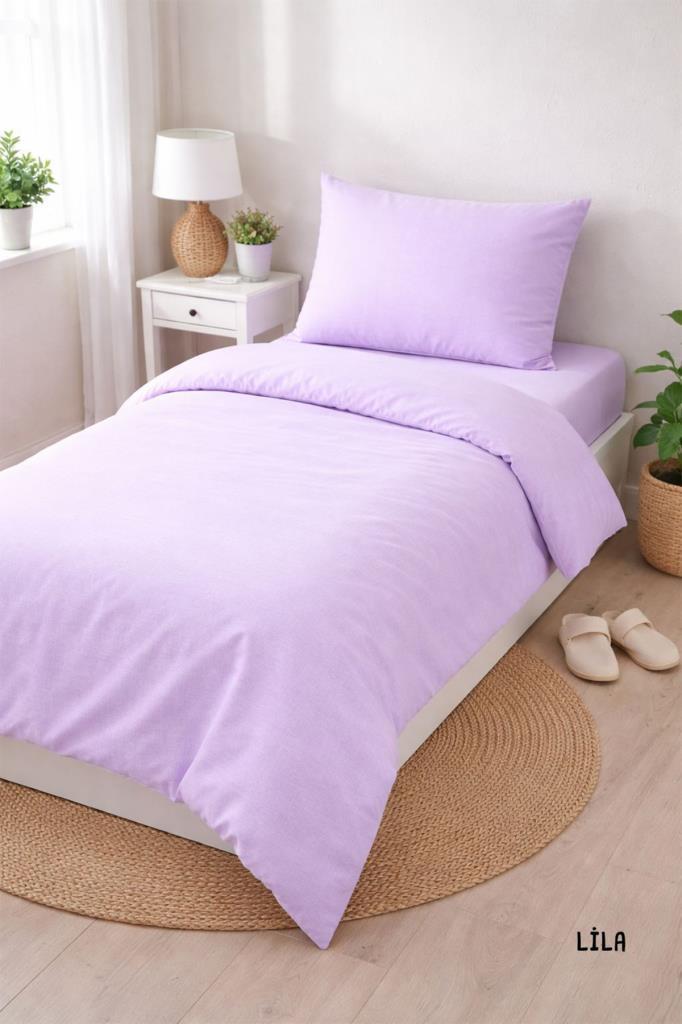 Colours Soft Tek Kişilik Nevresim Takımı Lila