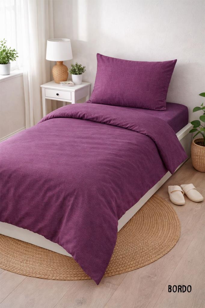 Colours Soft Tek Kişilik Nevresim Takımı Bordo
