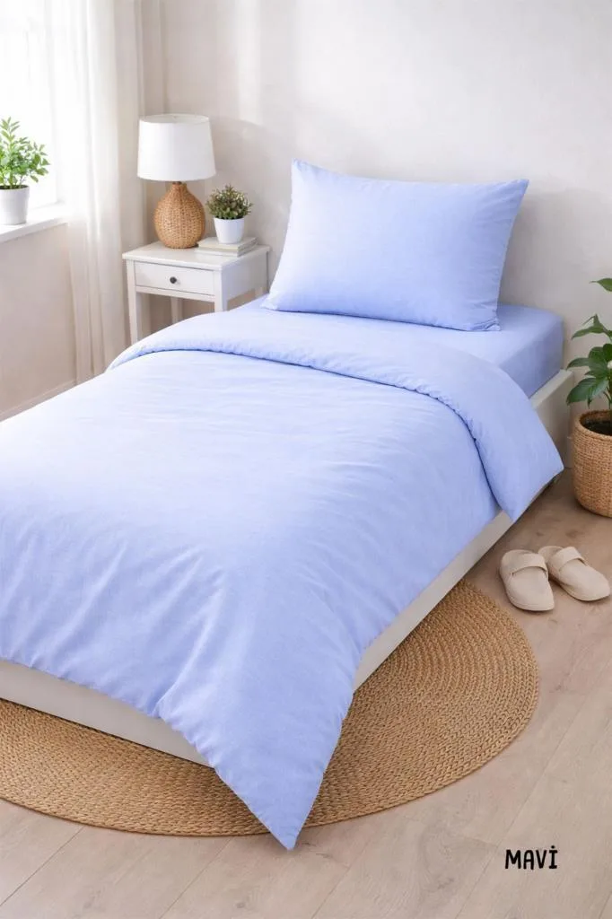 Colours Soft Tek Kişilik Nevresim Takımı – Açık mavi
