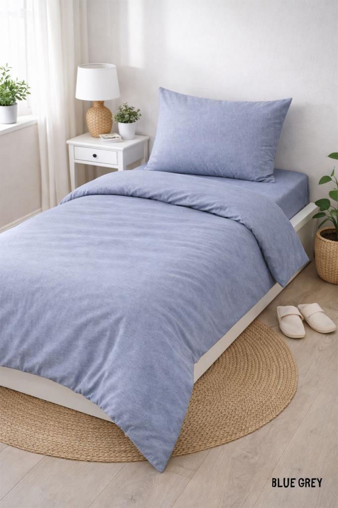 Colours Soft Tek Kişilik Nevresim Takımı Koyu Mavi