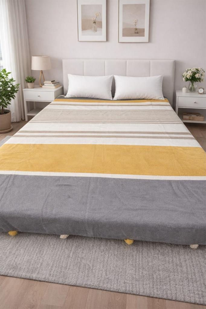 Merinos Colorway Asche Çift Kişilik Pamuklu Battaniye 180x220 cm