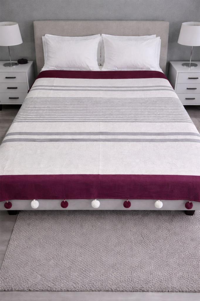 Merinos Colorway Cacao Double Bed Cotton Blanket 180x220 cm
