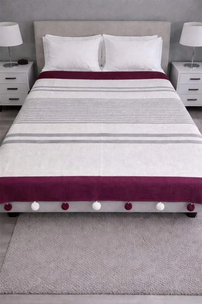 Merinos Colorway Cacao Double Bed Cotton Blanket 180x220 cm