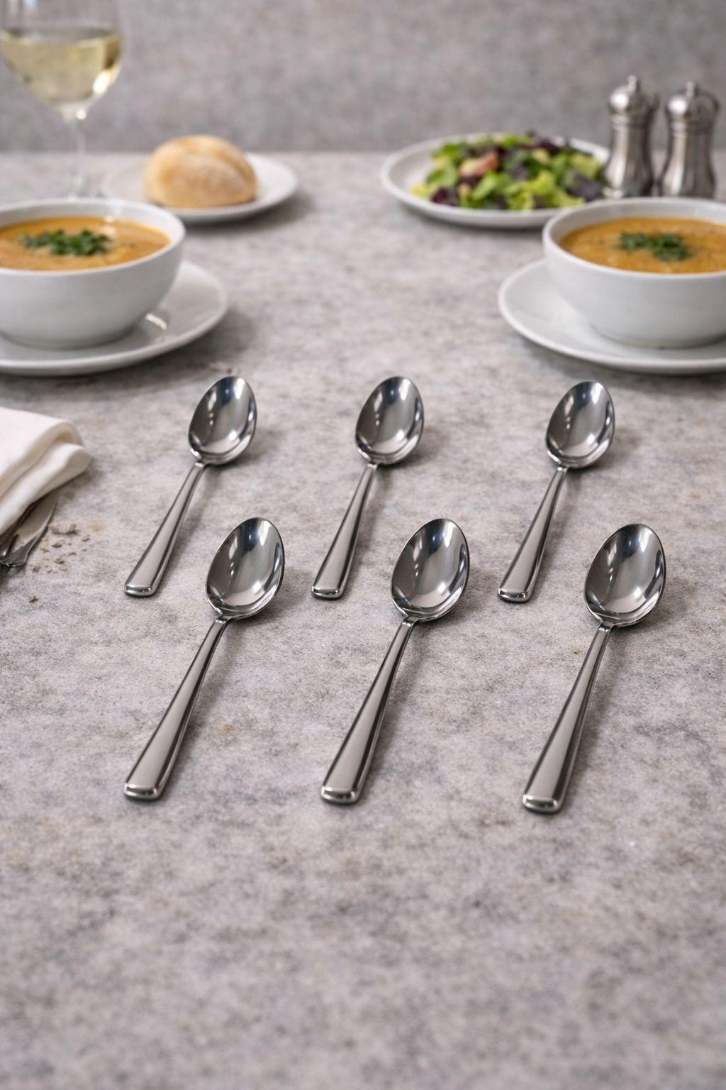 ÇETCOOK STAR 18/10 ÇELİK 6'lı YEMEK KAŞIĞI SETİ