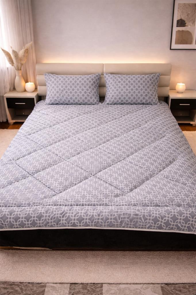 Geometrik Wellsoft 195x215 Cm Çift Kişilik Yorgan Takımı